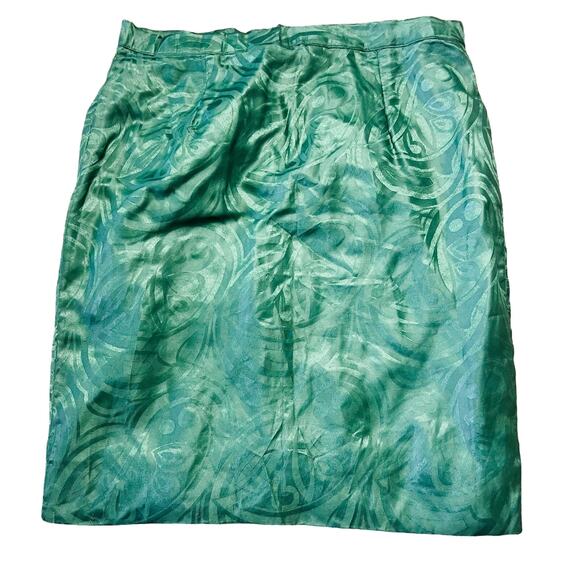 Vintage 90's Green Paisley Print Tennis Golf Skirt 34 - Picture 1 of 4